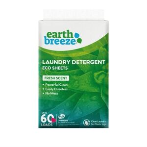 NEW 3x Earth Breeze Laundry Detergent Fresh Scent (60 Loads 30 Sheets in Each)
